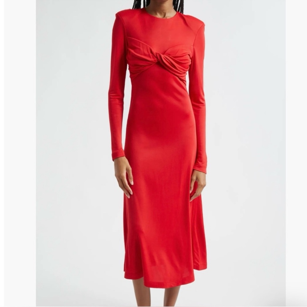NWT Farm Rio Red Twisted Cup Midi Dress - Red